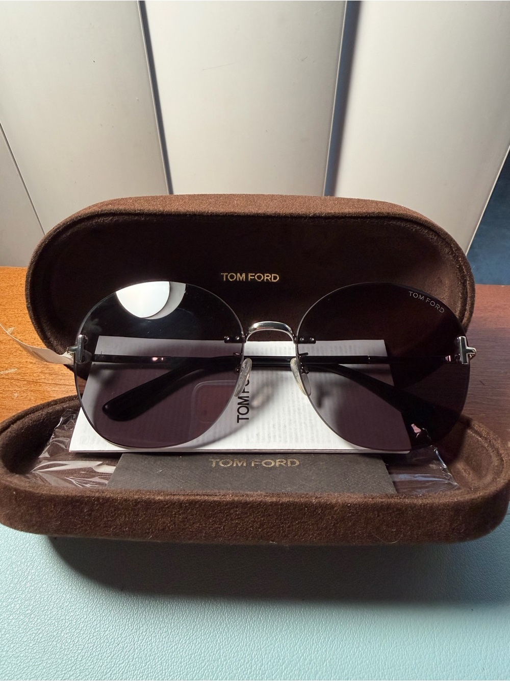 Tom Ford Black Round Sunglasses